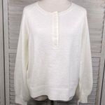 Pink Lily Cropped Henley Sweater Cream-Small Photo 0