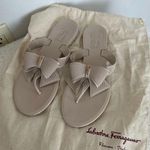Salvatore Ferragamo Cream Sandals with Bow Detail Photo 0