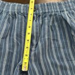 Madewell  Blue Linen-Blend Track Trousers in Stripe Size Medium style MD211 Photo 6