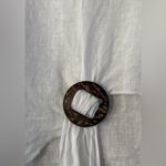 Milio Milano Made in Italy 100% Linen Top Womens L White Ring Clip Breezy Summer Size L Photo 4