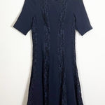 Rickie Freeman for Teri Jon Navy Blue Lace Panel A Photo 0