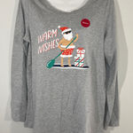 Family PJs Women's Medium Gray T Shirt Santa Paddleboard Warm Wishes NWT Photo 0