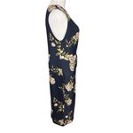 Nine Britton  Women's XL Blue Floral Abigail Brushed Knit Fitted Midi Dress Photo 6