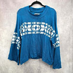 Wildfox Blue White Pattern Sweater Cardigan Wide Sleeves Small Photo 0