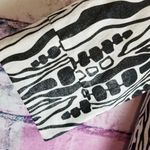 WD.NY ABSTRACT ART TO WEAR LINEN BLEND BUTTON FRONT BLAZER CARDIGAN 8 METALLIC Black Photo 6