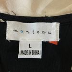 Monteau Black Collared Sleeveless Graphic Print Fit & Flare Mini Dress Size L Photo 2