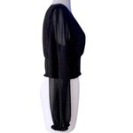 Wilfred  Wistful Blouse Black Sheer Long Sleeves Smocked Surplice Size Medium EUC Photo 7