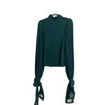 SELF PORTRAIT Ladies Dark Green Tie sleeve Jersey Top Size 2 Photo 1
