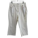 Judy Blue Don't Be Salty High Rise Wide Leg Cropped Jeans Size 14W White Stretch Photo 2