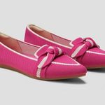 Vivaia Michelle 2.0 Pointed Toe Two Tone Bow Loafer Flats in Pitaya Beige Pink Size 6 Photo 0