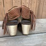 OTBT  Free Spirit Open Toe Booties Fringe Suede 7.5M Photo 4