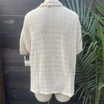 Rip Curl Rip‎ Curl Cream Crochet Collared Button-Up Knit Top XS 100% Cotton NWT Photo 3