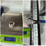 14KT Yellow Gold Pave Diamond Heart Ring Size 6 Silver Photo 10