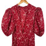 Missguided High Neck Puff Sleeve Midi Dress Red Floral Size US 12 NWT Photo 7
