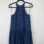Madewell Embroidered Drop Waist Maxi Dress Dark Indigo Navy Relaxed XS NWT Photo 12