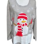 Reference Point Snowman Sweater Gray White Size 1X Photo 0