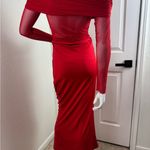 Unbranded Mesh Ruched Maxi Dress See Threw Off Shoulder Long Sleeve Size M. B12 Red Size M Photo 10