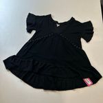 POL Boho Black Studded Ruffle Hem Tunic Top Size Small | Flowy Artsy Layered Photo 6