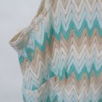 J.B. Collectibles 22W Y2K Flame Stitch Turquoise Creme Top Plus Green Photo 1