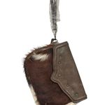 Tony Lama NWT! Western Brindle Brown Cowhide Hair Wristlet Purse Photo 2