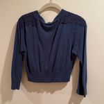sinequanone cardigan Navy Blue Cropped with Lace Detail made in Paris size S Photo 4