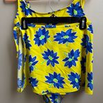 Jantzen  swimsuit yellow & blue with matching sarong floral Size 10 Photo 5