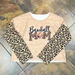 Baseball Mom Animal Print Sweatshirt 5XL Brown Size 5X Photo 3