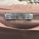 ZARA  Basic Collection Pink One Pocket Zip Detail V-Neck Shirt S Comfy Cozy Boho Photo 8