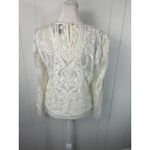 Mason by Michelle Lace Long Sleeve Top in White. Size 4. White Photo 2