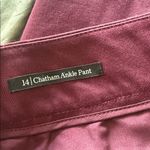 Talbots NWOT Chatham Ankle Pant In Rich Burgundy Color SZ-14 Stretch Photo 6