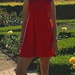 Pull & Bear  Red Tank Top Dress with White Stripe on Down the Sides Size Medium Photo 1