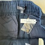 Madewell NWT Cotton-Linen Pleated Wide-Leg
Pants in Deep Indigo, Size 6P Photo 9