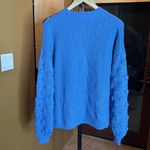 VICI  Powder Blue Balloon Sleeve Sweater Size Small Oversized Photo 9