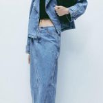 H&M NWT Denim Maxi Skirt in Light Denim Blue | Size 6 US Photo 2