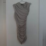 NWT Zara SS23 Bodycon Gray Neutral Beige Mini Dress Ruching Small 3152/315 Photo 2