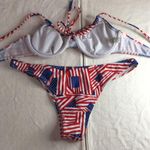 SheIn Bin 41 Patriotic American Flag 2pc Swimsuit Bikini Size Small/Medium Photo 4