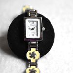 Unique Chaoyada Yellow Enamel Inlay Silver Tone 6.5" Bracelet Band Watch Photo 4