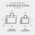 PORTLAND LEATHER GOODS | Black Smooth Leather Mini Crossbody Tote Stripe Strap Photo 10