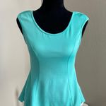 Freeway Women’s Sleeveless Scoop Neck Mint Peplum Top Size Medium Photo 0