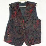 Vintage New Editions Velvet Vest Size Large USA Made 90s Metallic Three Button Photo 0