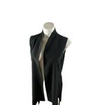 Eileen Fisher Long Line Georgette Silk Crepe High Collar Vest Photo 7