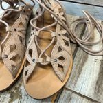 Vintage Mossimo Nadine Ghillie Lace Up Sandals Tan Neutral Boho Y2K Gladiator 7 Photo 5