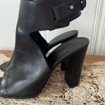 Vince Addie Black Leather Open Toe Ankle Strap Heeled Booties 9.5 Photo 9
