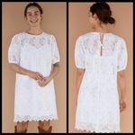 💕Samsøe Samsøe💕 Juni Eyelet Lace Shift Dress ~ Bright White Medium Photo 1