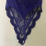 Victoria's Secret Vintage 80's Victoria’s Secret Gold Label Violet Lace French Cut Teddy Size 32B Photo 9