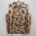 Voir Collection Vintage Floral Stain Sleeveless Pajama Top Size 2X Photo 0