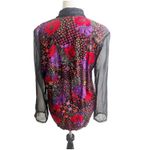 Collective Concepts Vintage Patchwork Blazer Jacket Sheer Sleeve Sz Medium 80’s Photo 1