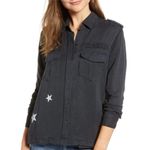 Rails  Kato Military Shirt Jacket Size Medium Charcoal Gray Stars Embroidered Photo 1