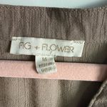 Fig + Flower Floral Embroidered Tan Dress Size M Photo 2