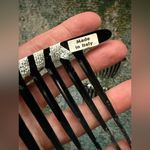 Vintage set made in Italy black silver plastic hair combs Photo 3